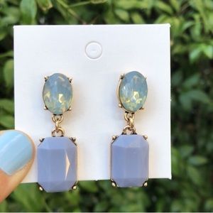 Gray Opal Crystal Dangle Earrings